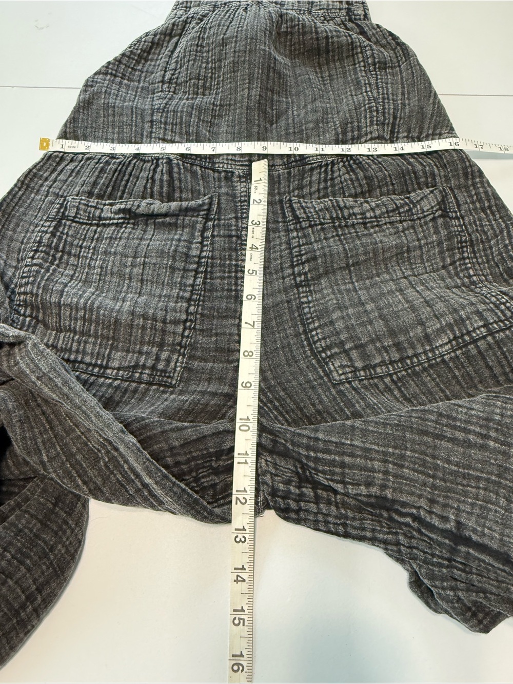 Natural Life Dakota Tie Cotton Gauze Wide Leg Boho Overall washed Black Size L - Picture 10 of 14